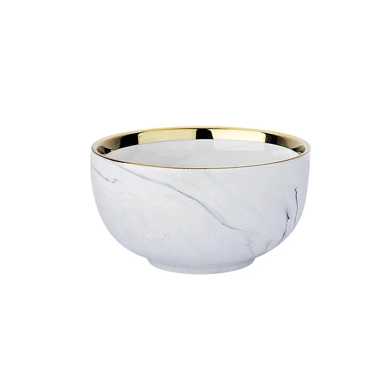 Elegant Marble Ceramic Dinnerware Bowl