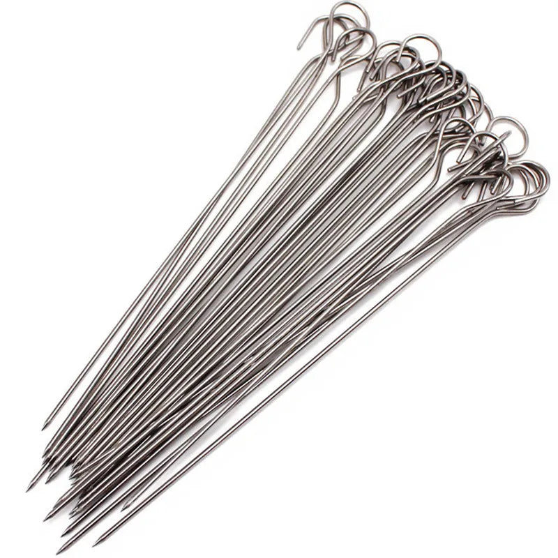 10-Piece Stainless Steel BBQ Round Roast Skewers