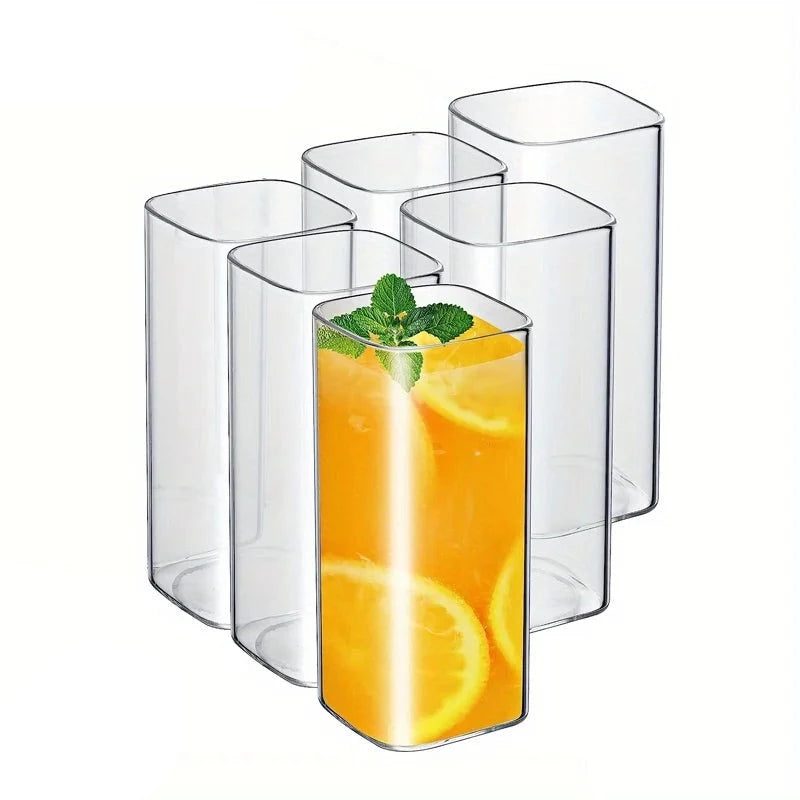 Elegant Thin Square Highball Glasses Set